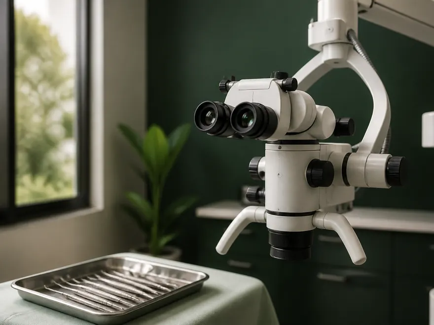 Microscope and instruments for root canal therapy